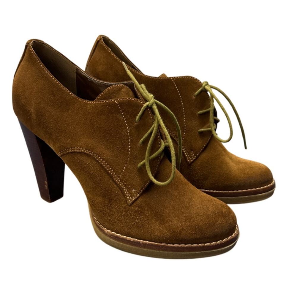 BCBGeneration Brown Leather Suede 4.5" Heels Round Toe Size 9 US 39 EU Pre-owned